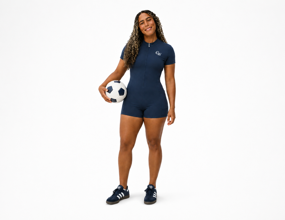Women's Quarter-Zip Short  Sleeve CW Romper