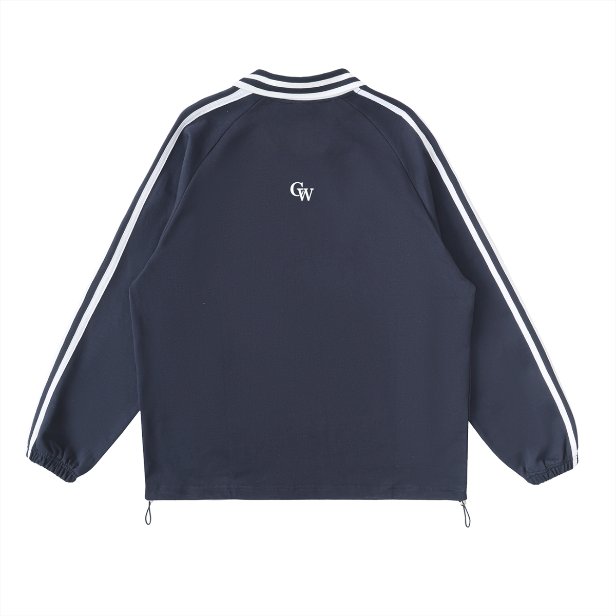 Unisex Striped Lapel Collar CW Sweatshirt (Royal Blue)