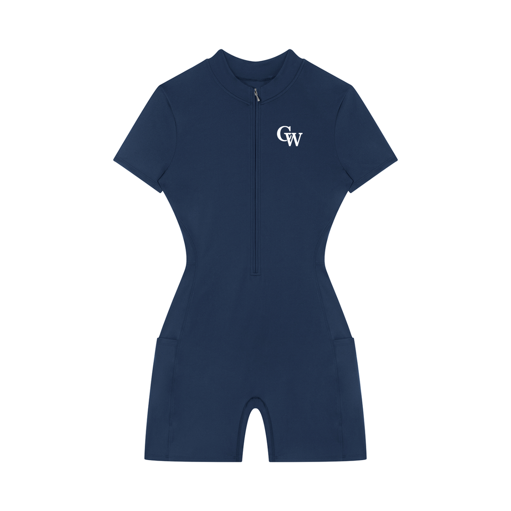 Women's Quarter-Zip Short  Sleeve CW Romper