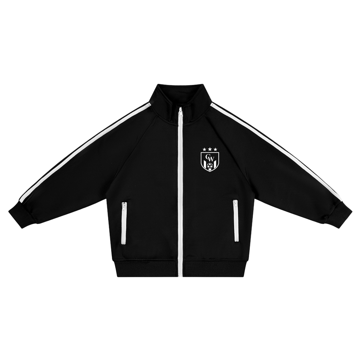 Kids’ Contrast Tape Coach CW Jacket (Navy Blue and Black)