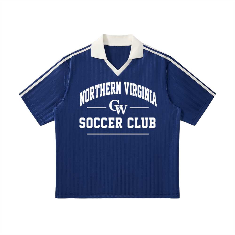 Unisex Collar Striped Soccer CW Jersey