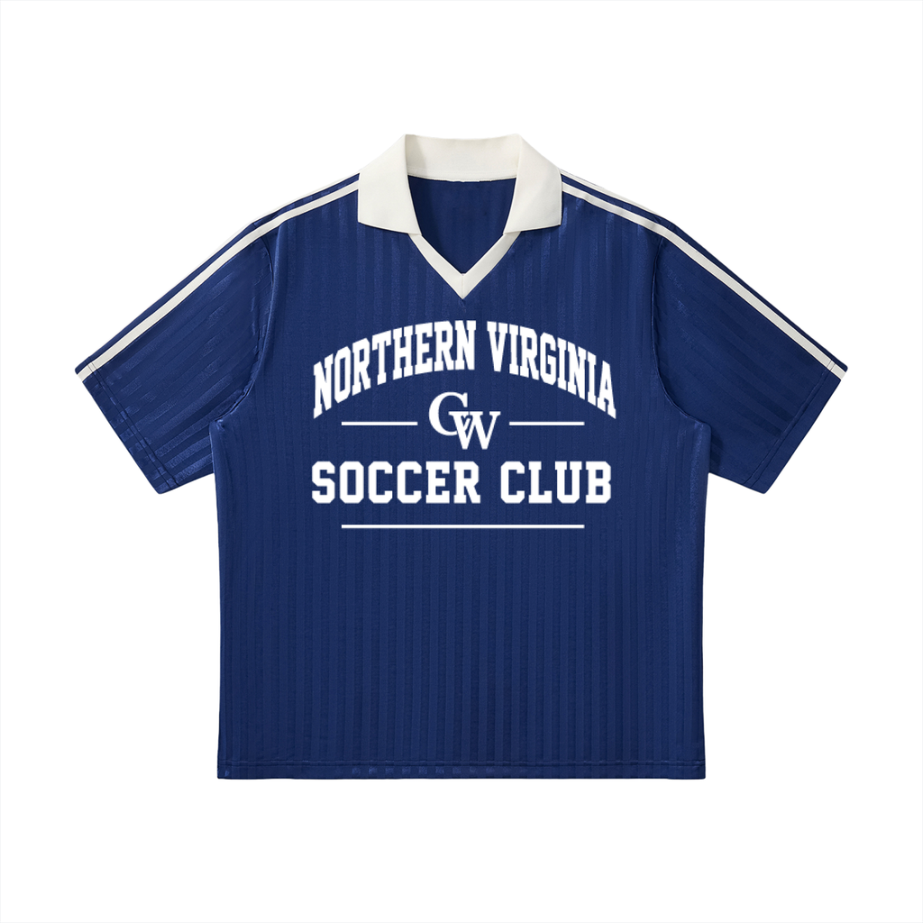 Unisex Collar Striped Soccer CW Jersey