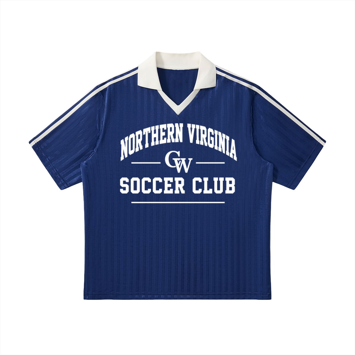 Unisex Collar Striped Soccer CW Jersey