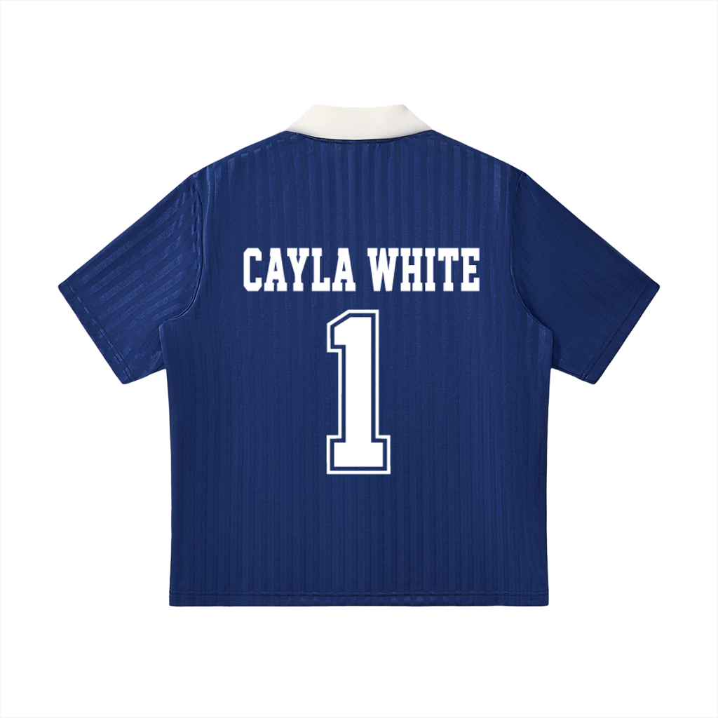 Unisex Collar Striped Soccer CW Jersey