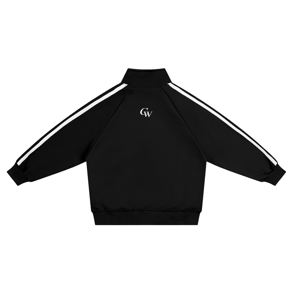 Kids’ Contrast Tape Coach CW Jacket (Navy Blue and Black)