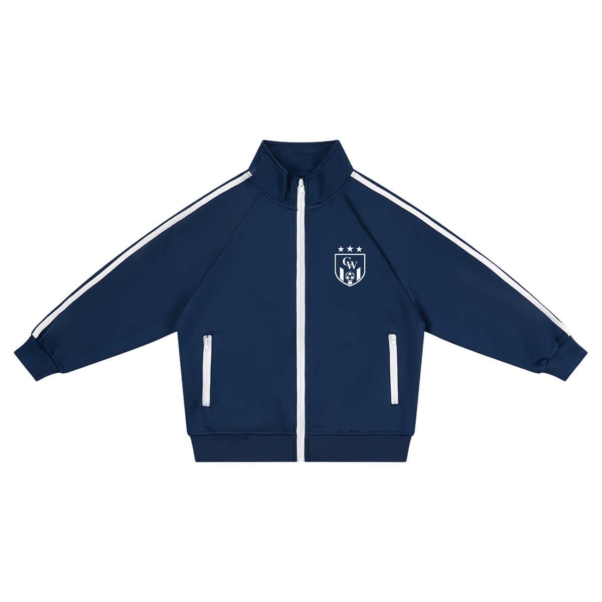 Kids’ Contrast Tape Coach CW Jacket (Navy Blue and Black)